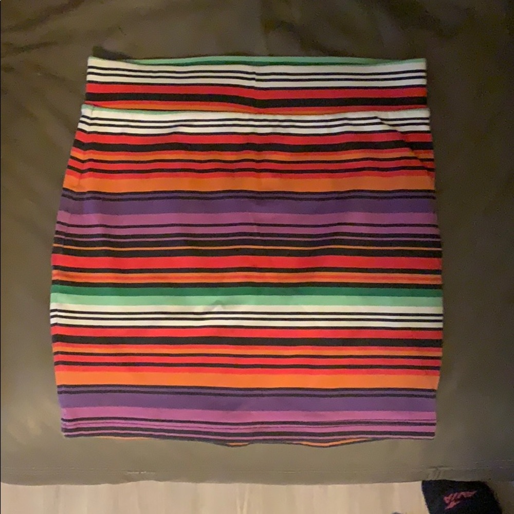 Multi color tight mini skirt